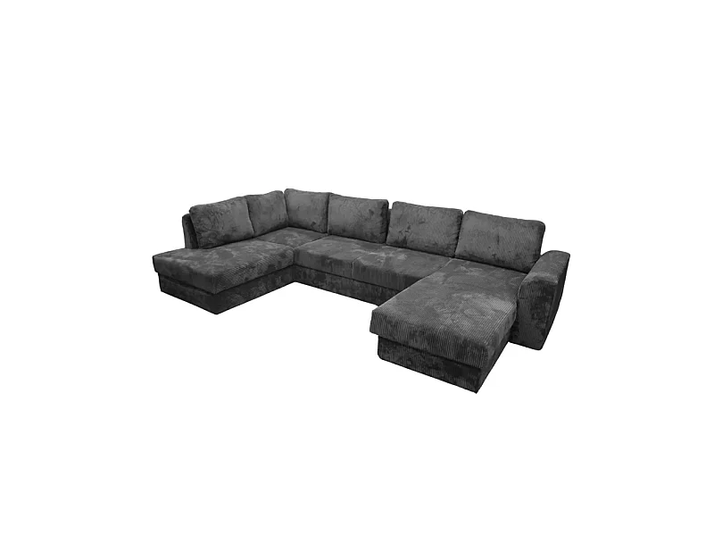 Canapé panoramique gauche convertible Magda gris