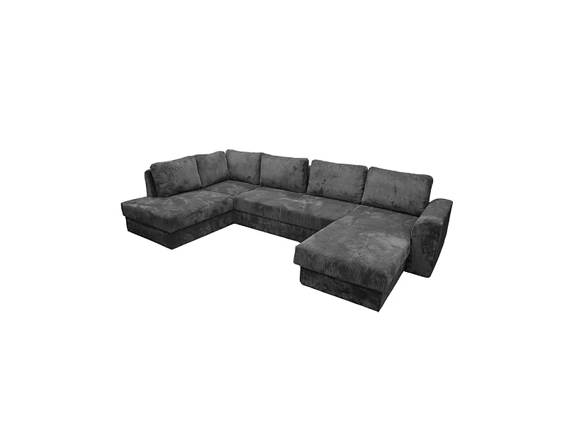 Canapé panoramique gauche convertible Magda gris