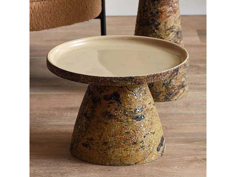 Table d'appoint en métal Mosaic Marble