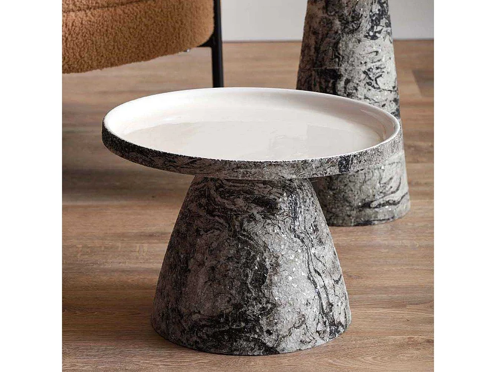 Table d'appoint en métal Mosaic Marble