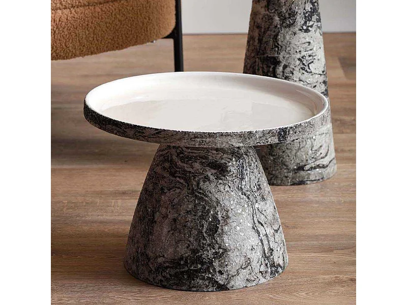Table d'appoint en métal Mosaic Marble