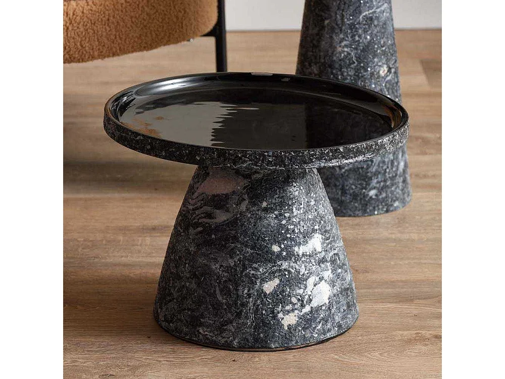 Table d'appoint en métal Mosaic Marble