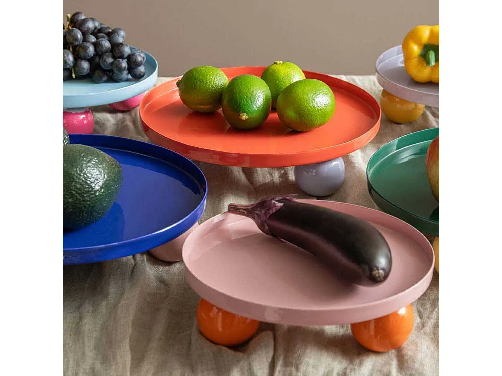 Plateau rond en métal Double Funky Large