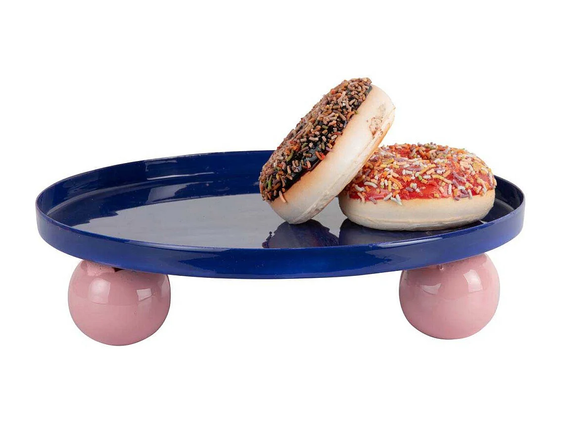 Plateau rond en métal Double Funky Large