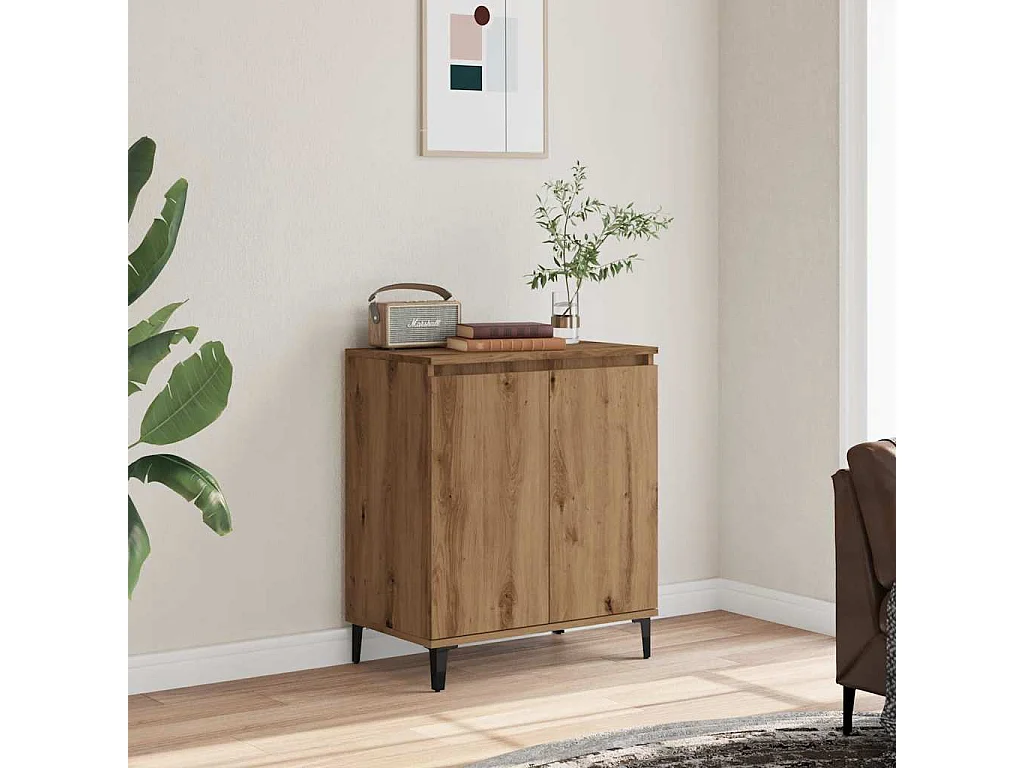 Buffet chêne artisanal 60x35x70 cm bois d'ingénierie