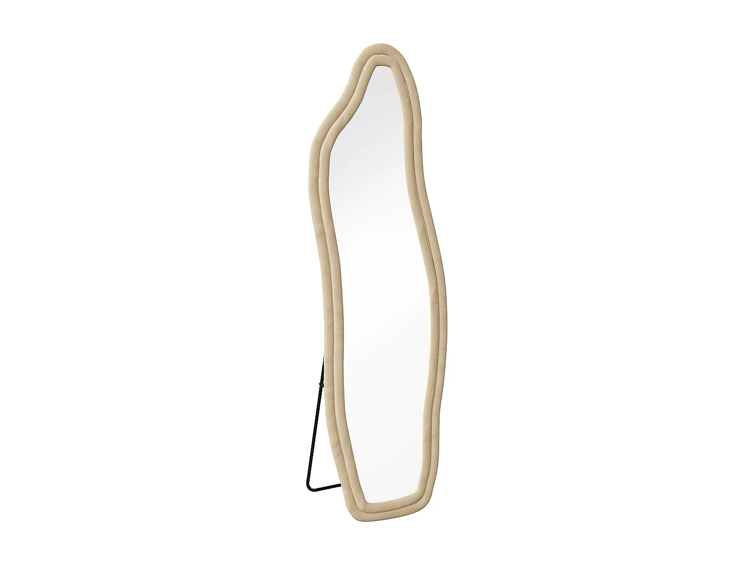 Miroir irrégulier 160×50 cm avec cadre en velours doré – Design moderne, verre trempé HD