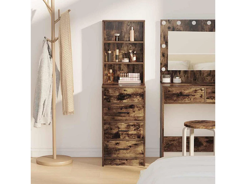 Hochschrank Eiche geräuchert 40 x 41 x 135 cm Holzwerkstoff