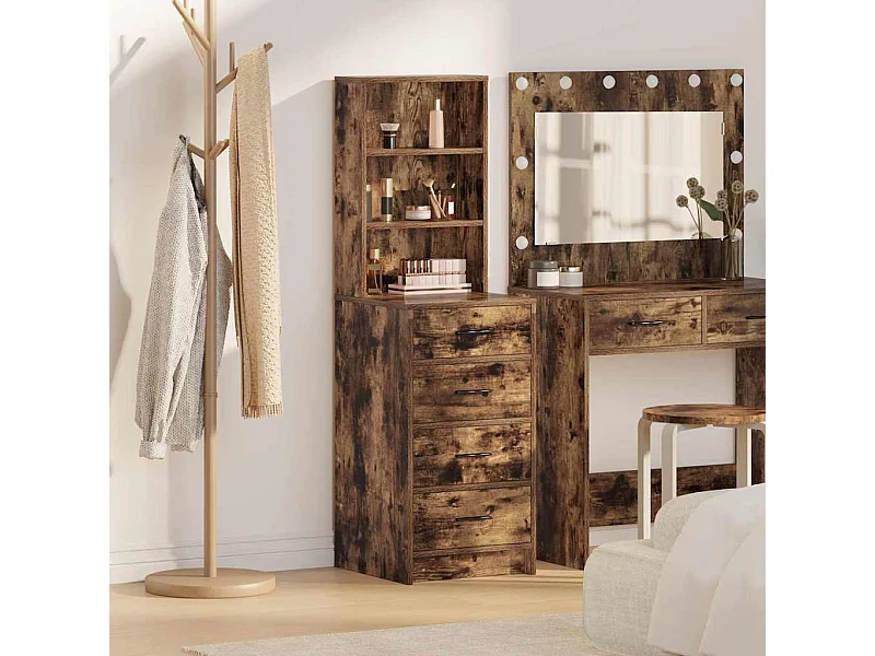 Mobile alto in rovere affumicato 40 x 41 x 135 cm Legno ingegnerizzato