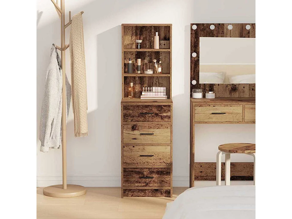 Hochschrank Antikholz 40 x 41 x 135 cm Holzwerkstoff