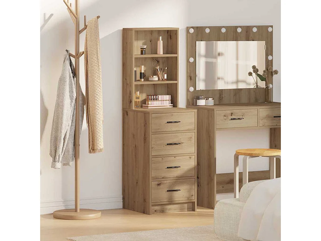 Mobile alto in rovere Craftsman 40 x 41 x 135 cm in legno ingegnerizzato