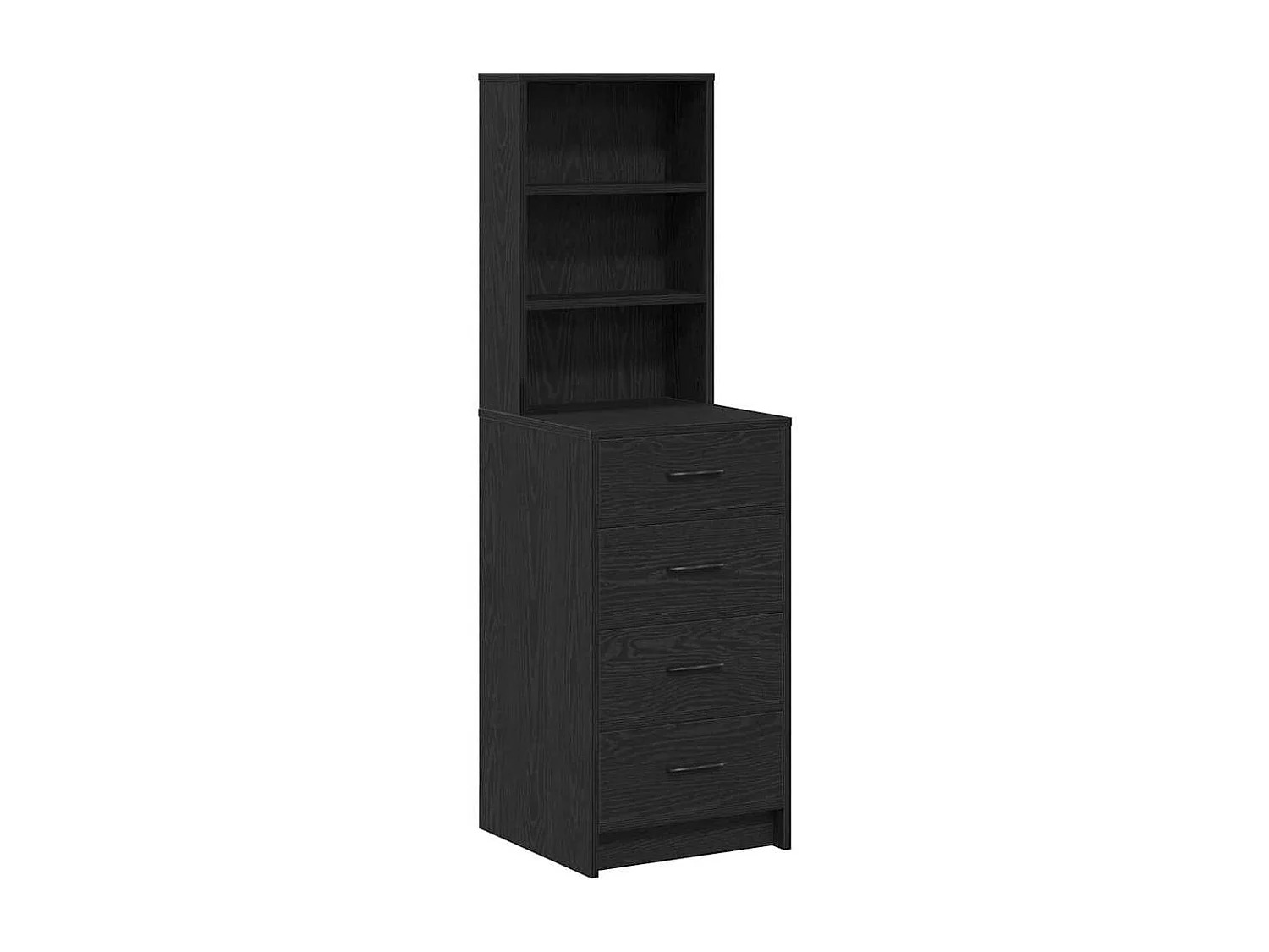 Mobile alto in rovere nero 40 x 41 x 135 cm in legno ingegnerizzato