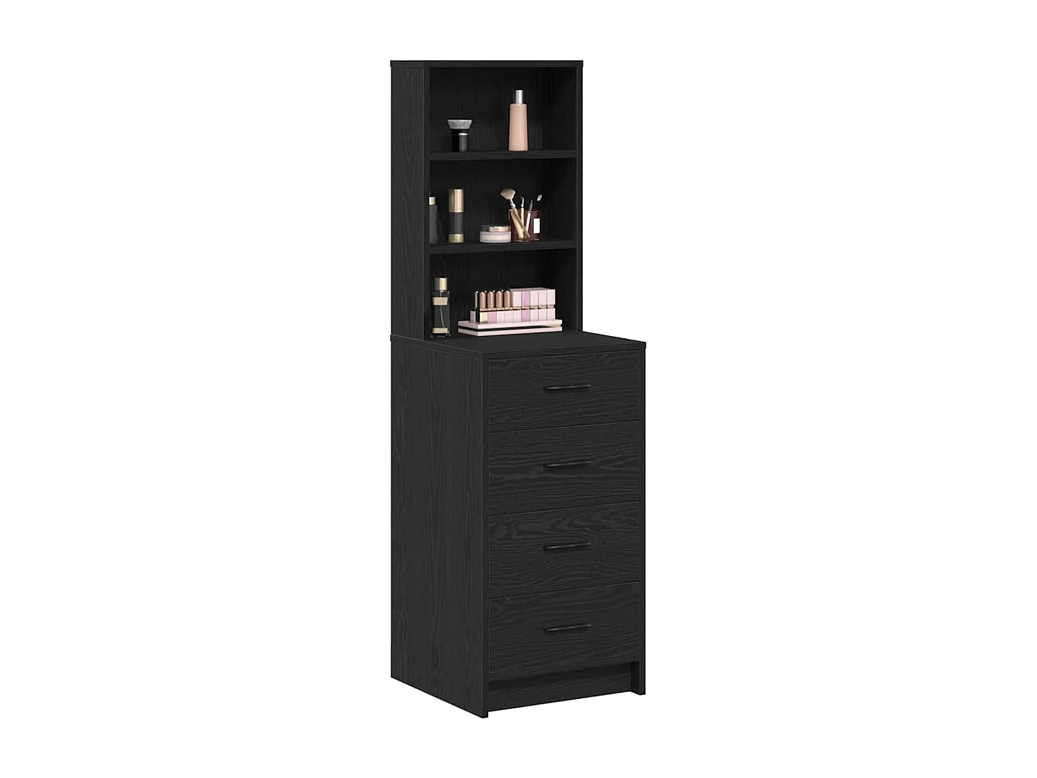 Mobile alto in rovere nero 40 x 41 x 135 cm in legno ingegnerizzato