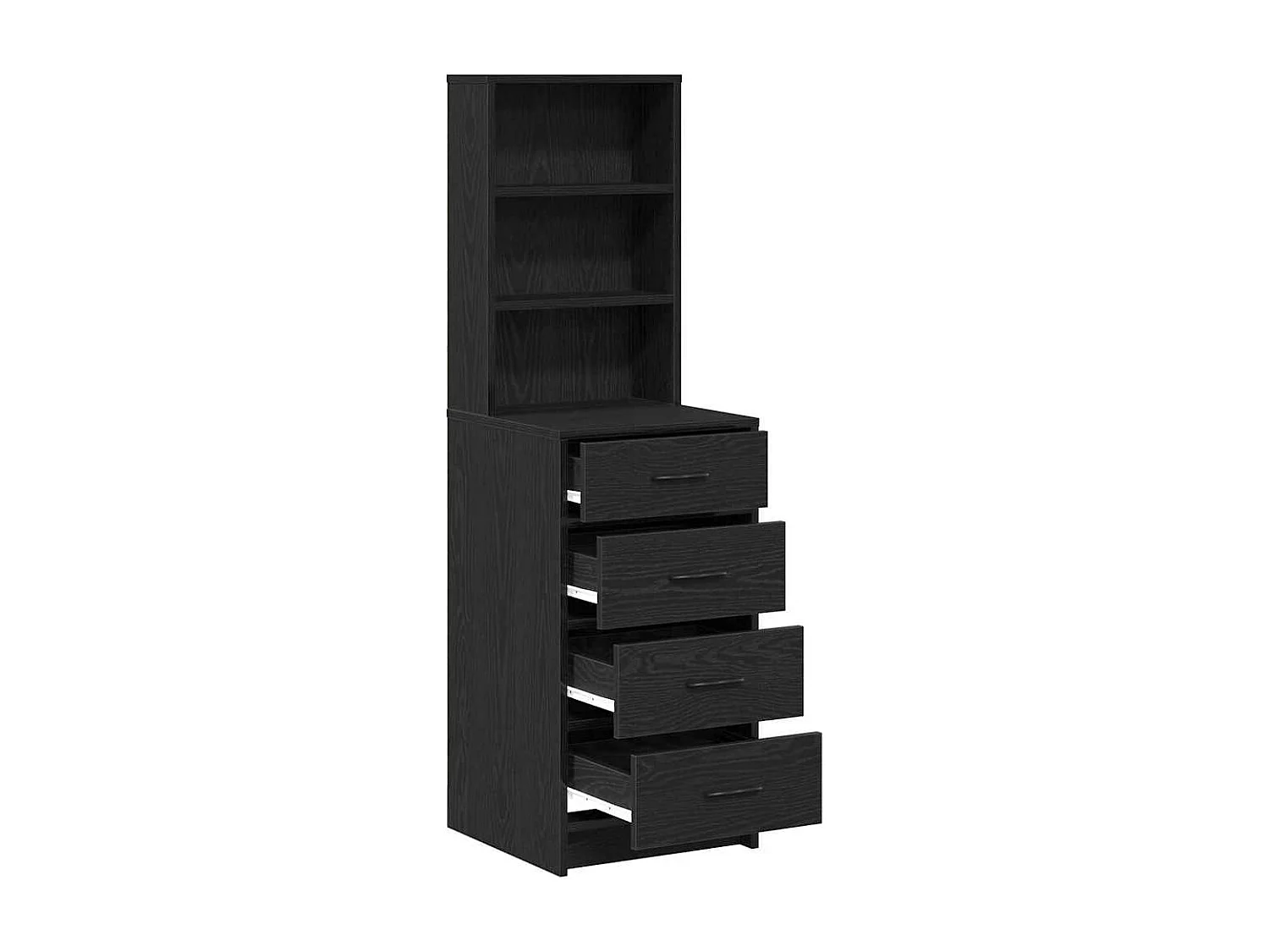 Mobile alto in rovere nero 40 x 41 x 135 cm in legno ingegnerizzato