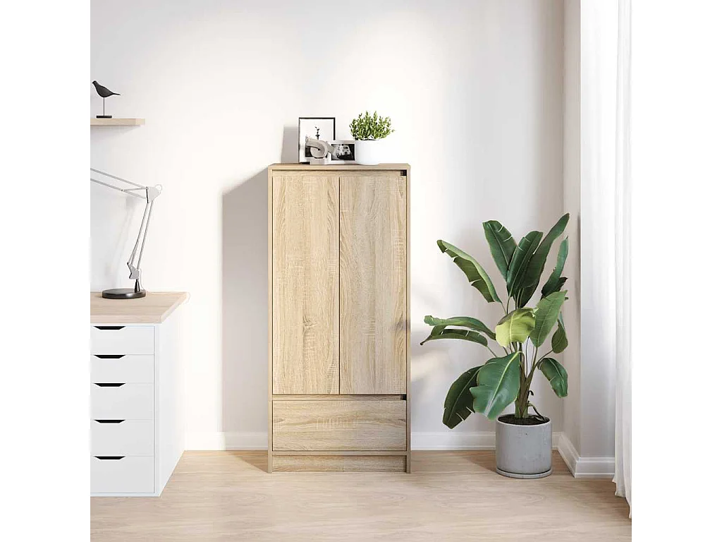 Schubladenschrank aus Sonoma-Eiche, 55,5 x 34 x 119,5 cm, Holzwerkstoff
