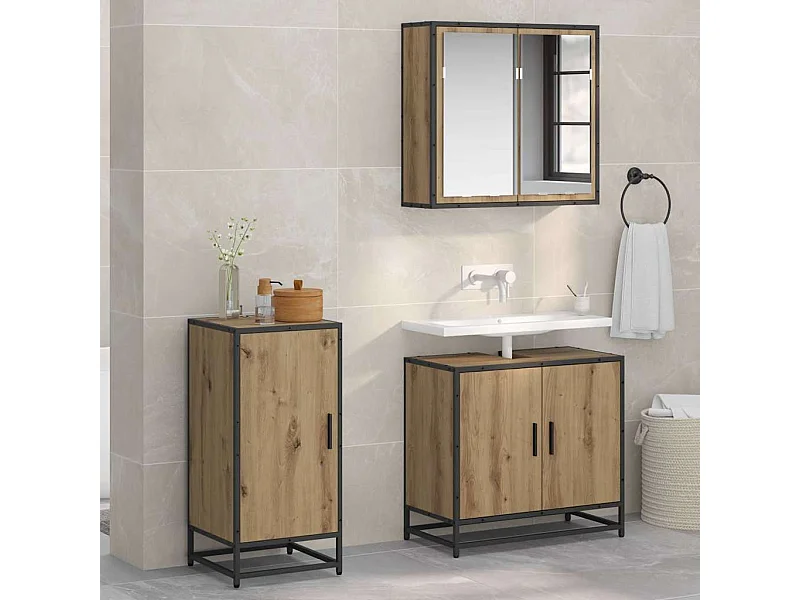 Credenza in rovere realizzata a mano 35 x 35,5 x 76 cm Legno ingegnerizzato