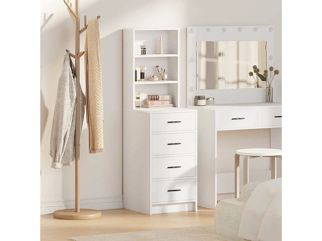 Piano del mobile bianco 40 x 41 x 135 cm in legno ingegnerizzato