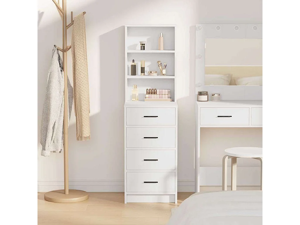 Piano del mobile bianco 40 x 41 x 135 cm in legno ingegnerizzato