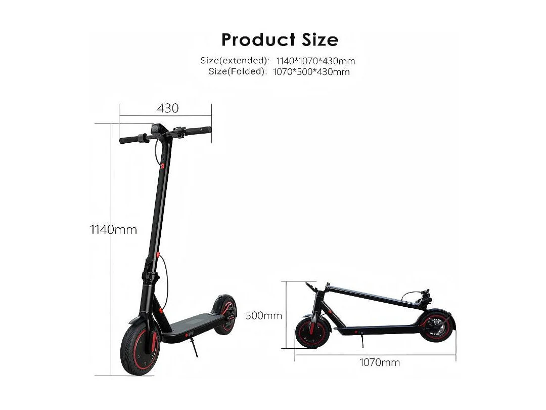 Trottinette Électrique Pliable T1 350W, Batterie 36V 10.4Ah, Vitesse 25–30 km/h, Autonomie 25–30 km, Roues 8.5", Charge 120 kg, Frein Disque, IPX5