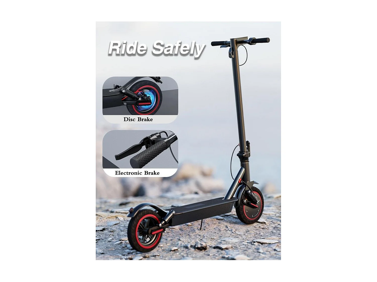 Trottinette Électrique Pliable T1 Pro 350W, Batterie 36V 10.4Ah, Roues 10", Double Amortisseur, 25–30 km/h, 20–25 km, Charge 120 kg, IPX5