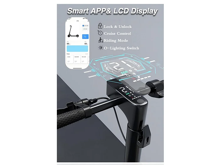 Trottinette Électrique Pliable T1 Pro 350W, Batterie 36V 10.4Ah, Roues 10", Double Amortisseur, 25–30 km/h, 20–25 km, Charge 120 kg, IPX5