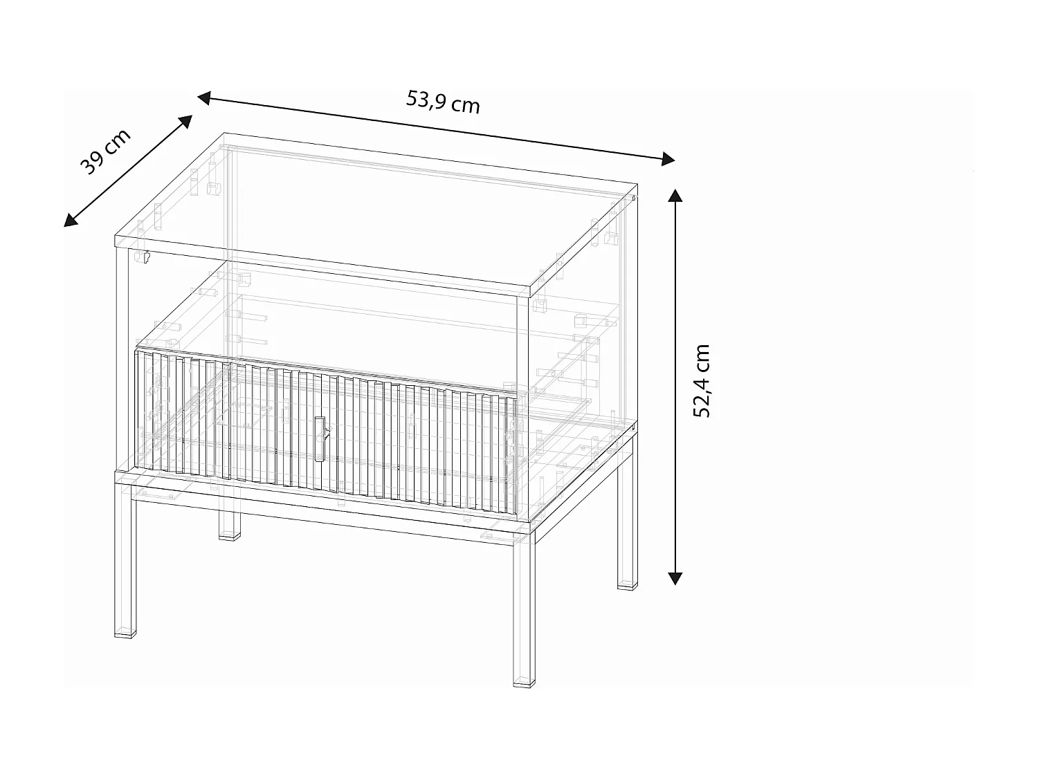 Nachtkastje Maggiore kasjmier / goud / goud