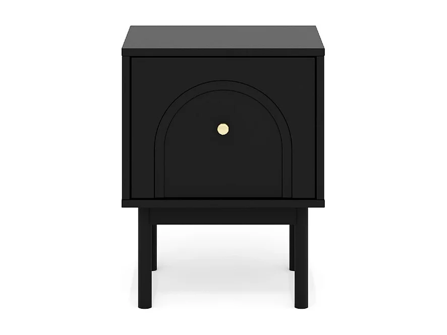 Table de chevet Mazoma 1P noir / noir / doré