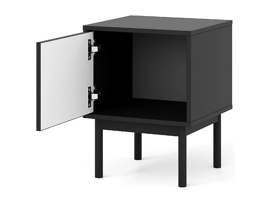 Table de chevet Mazoma 1P noir / noir / doré