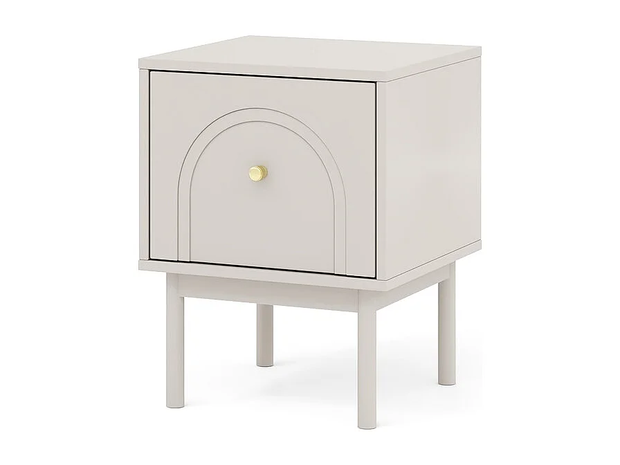 Table de chevet Mazoma 1P cachemire / cachemire / doré