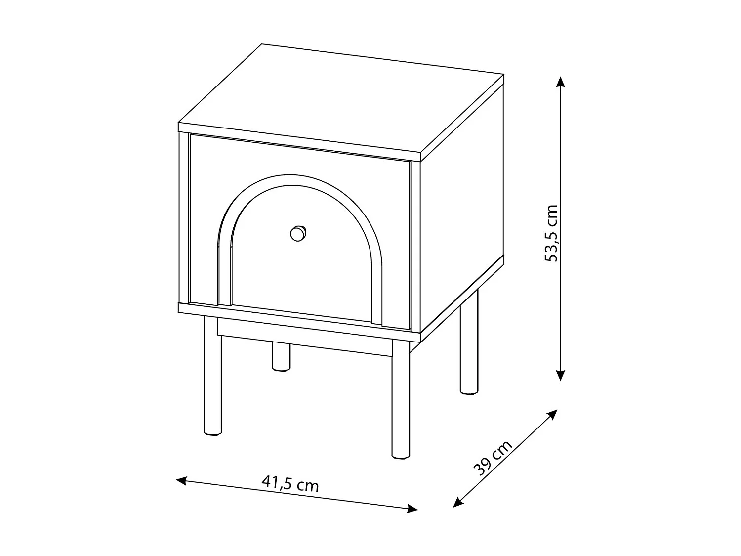 Table de chevet Mazoma 1P cachemire / cachemire / doré