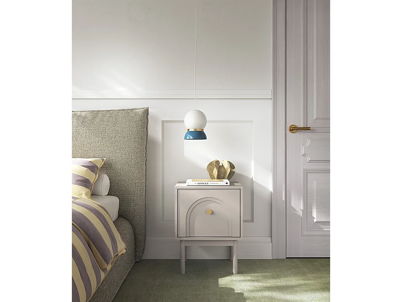 Table de chevet Mazoma 1P cachemire / cachemire / doré