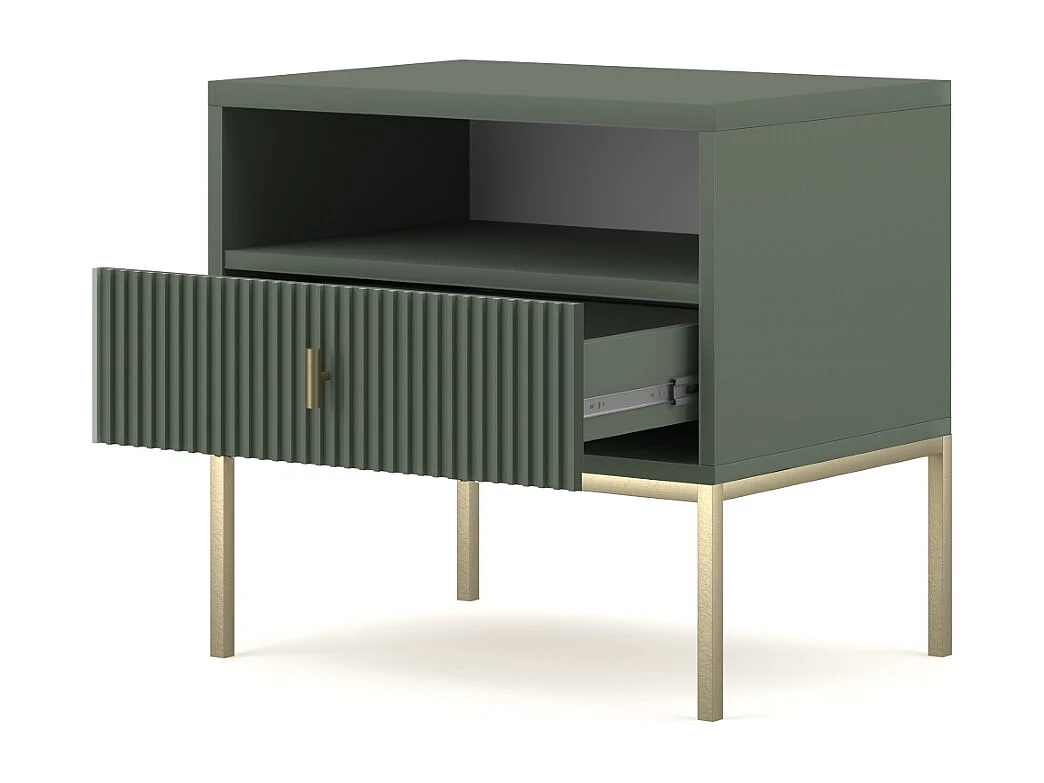 Nachtkastje Maggiore rookgroen / goud/ goud