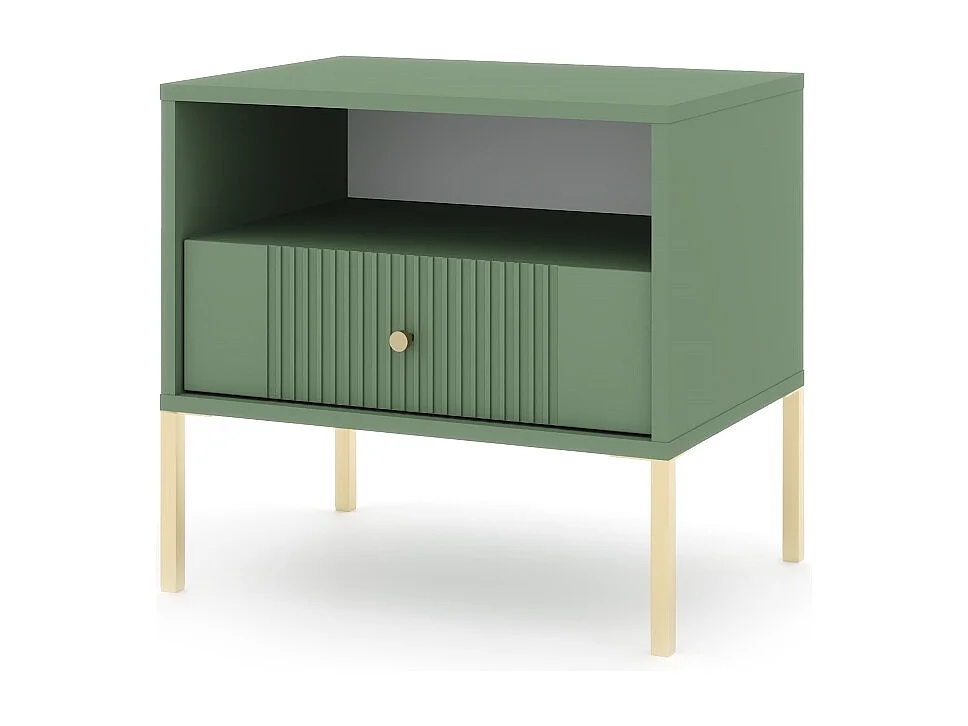 Table de chevet Iseo vert fumé / doré / doré