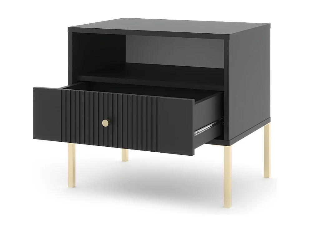 Table de chevet Iseo noir / doré / doré
