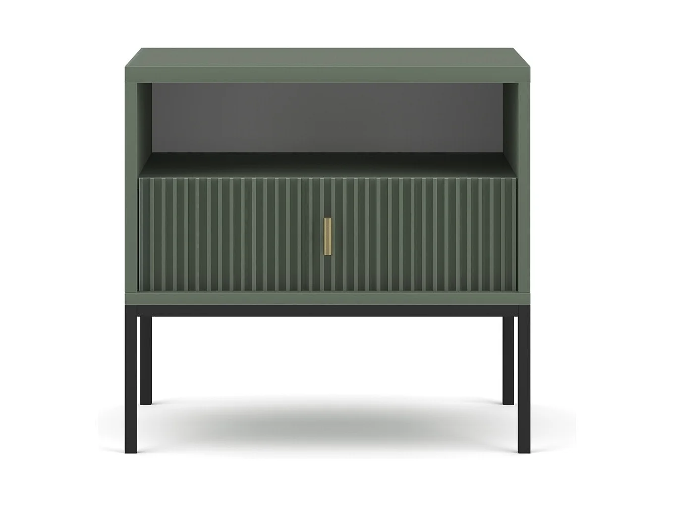 Nachtkastje Maggiore rookgroen / zwart / goud