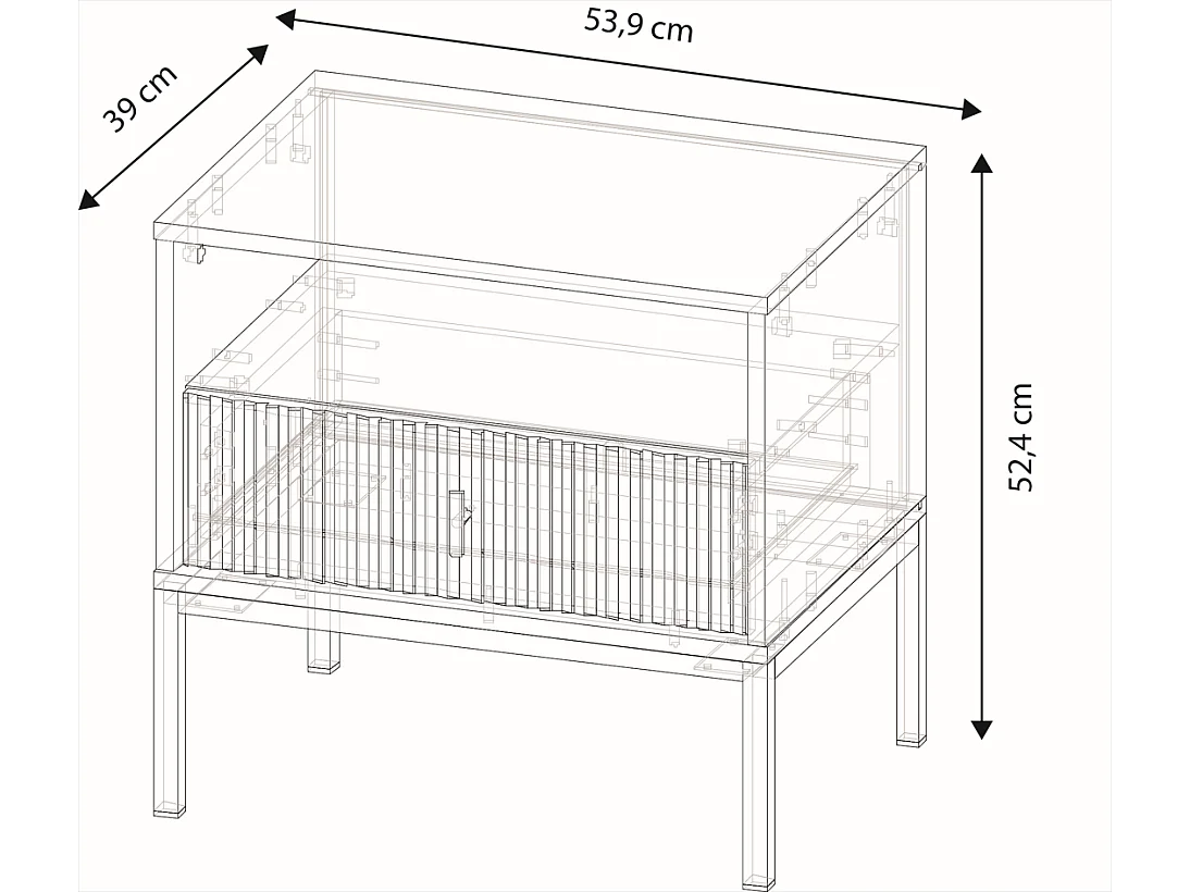 Table de chevet Maggiore vert fumé / noir / doré