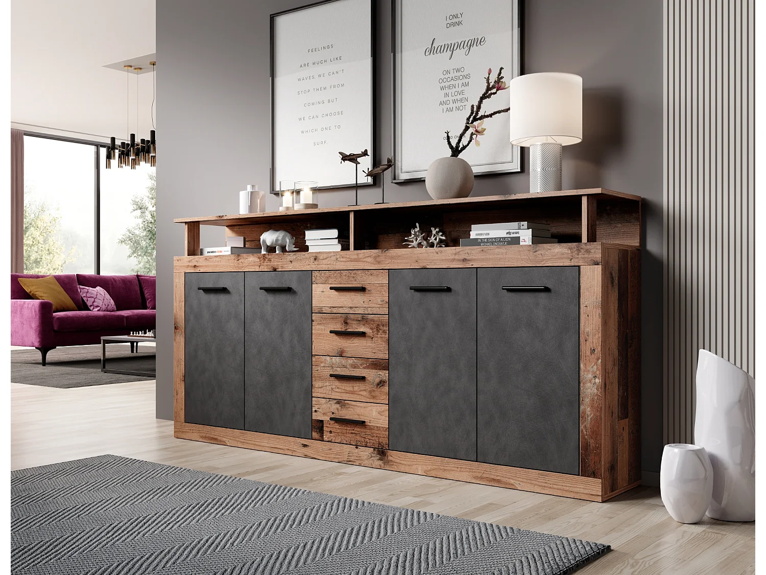 Commode Luna XXL old style dark/ matera