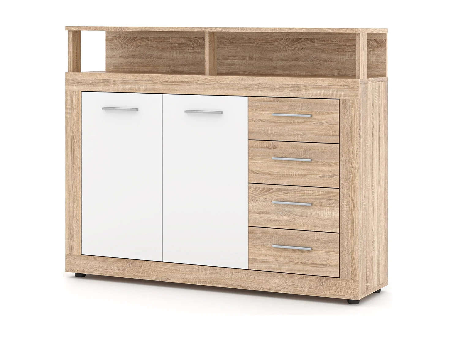 Commode Luna Midi A 2P4T chêne sonoma / blanc