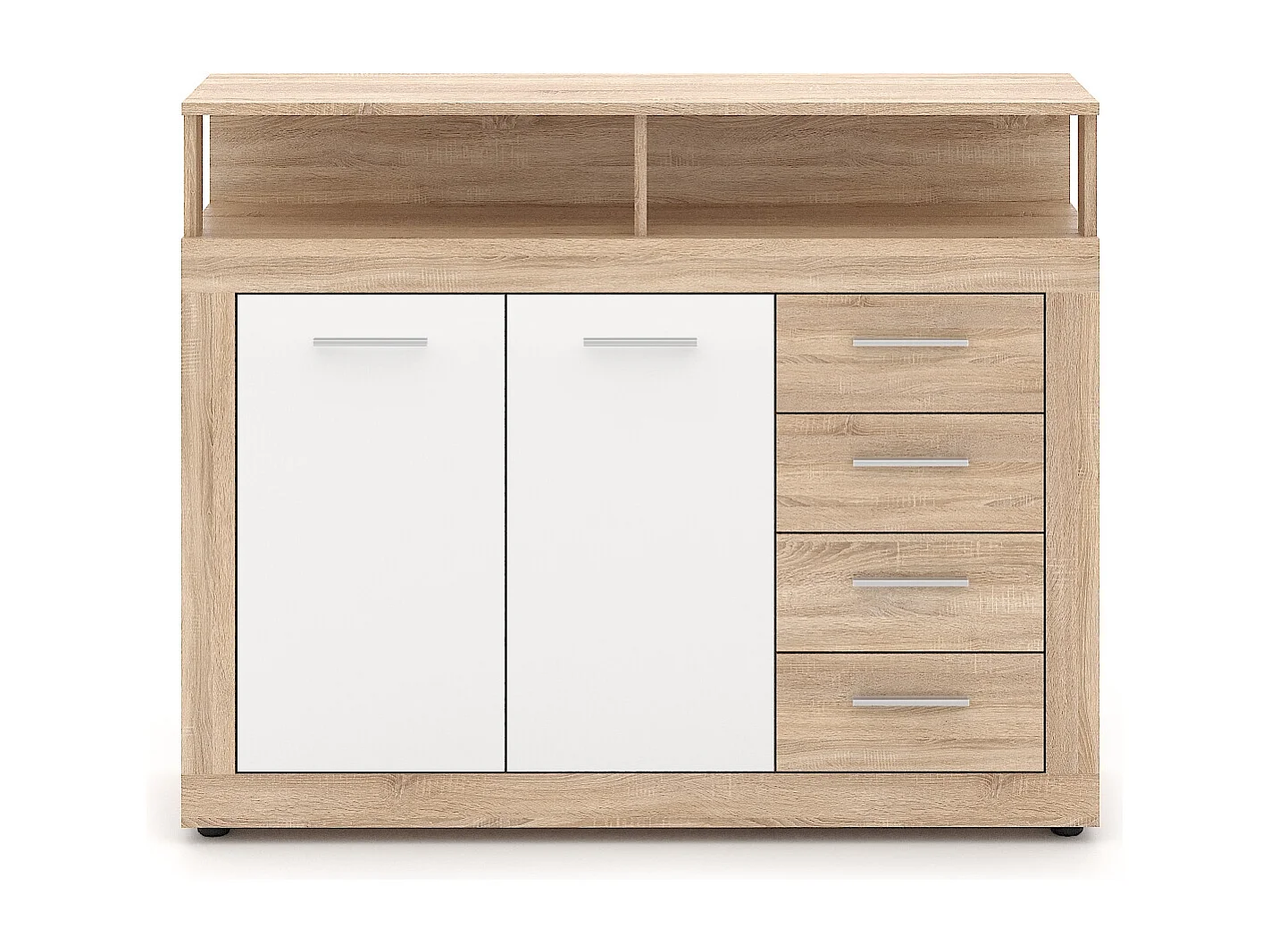 Commode Luna Midi A 2P4T chêne sonoma / blanc