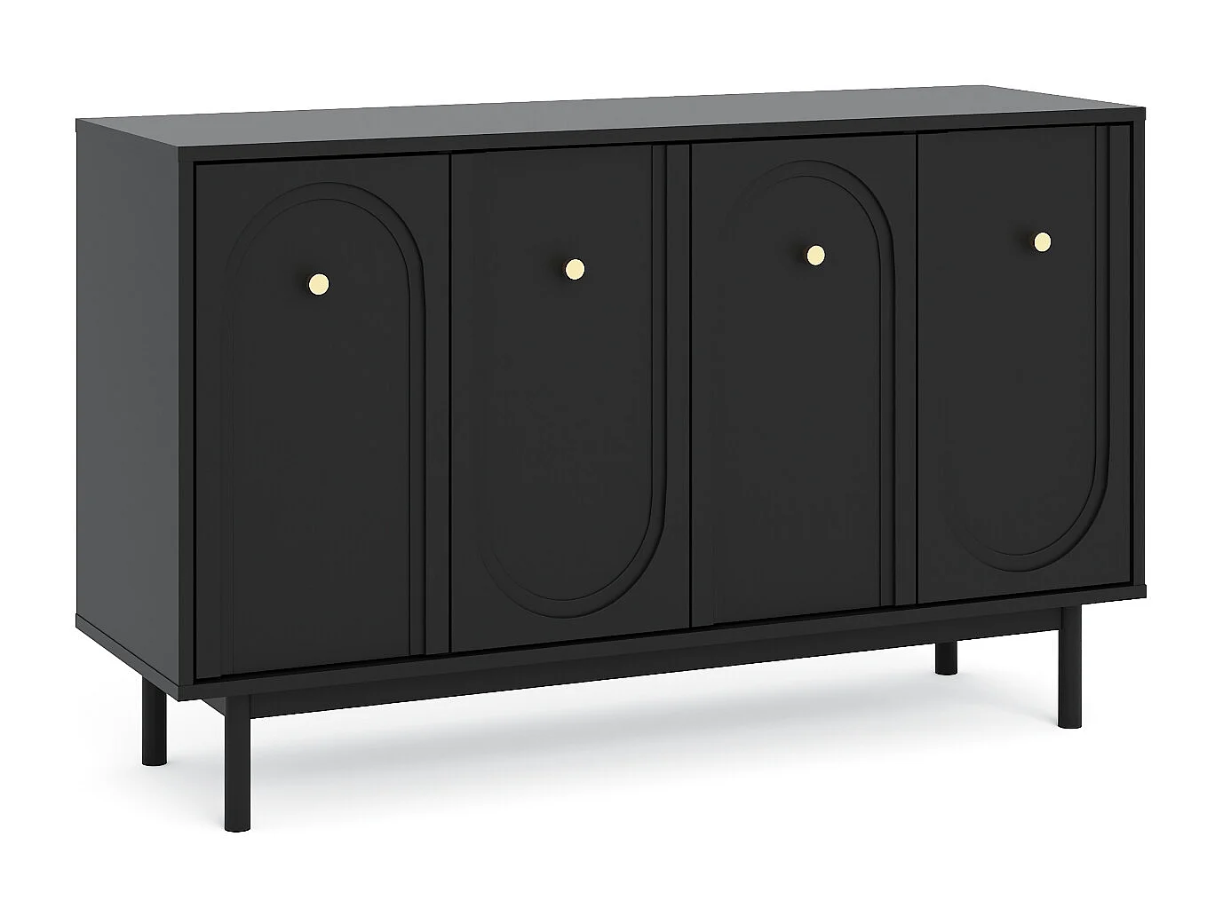 Commode Mazoma 4P Noire/ noire/ doré