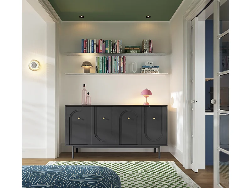 Commode Mazoma 4P Noire/ noire/ doré