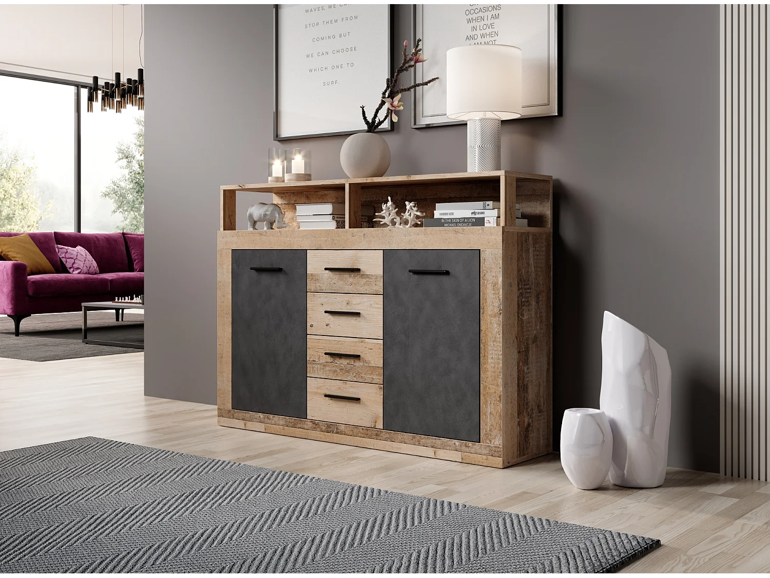 Dressoir Luna Midi B 2D4L old style light / matera