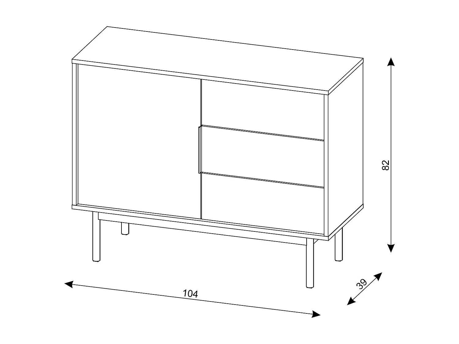 Commode Viva 1D3S Cachemire