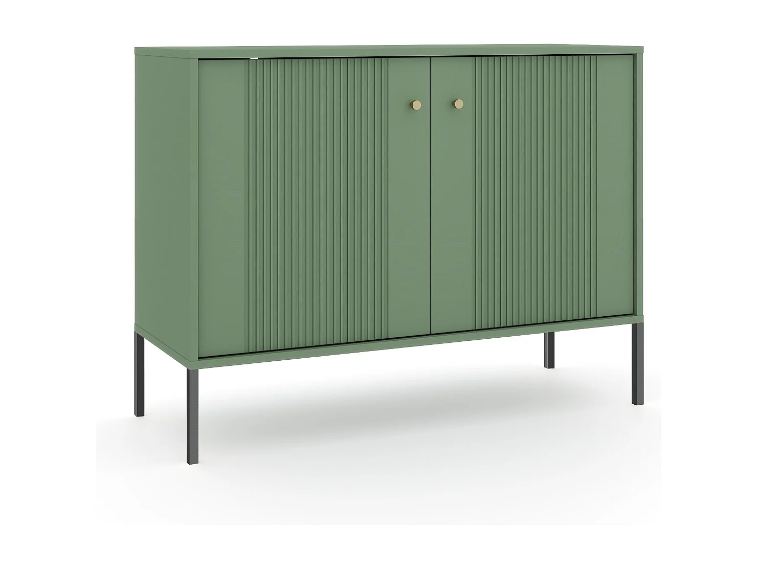 Commode Iseo 2D rookgroen / zwart / goud