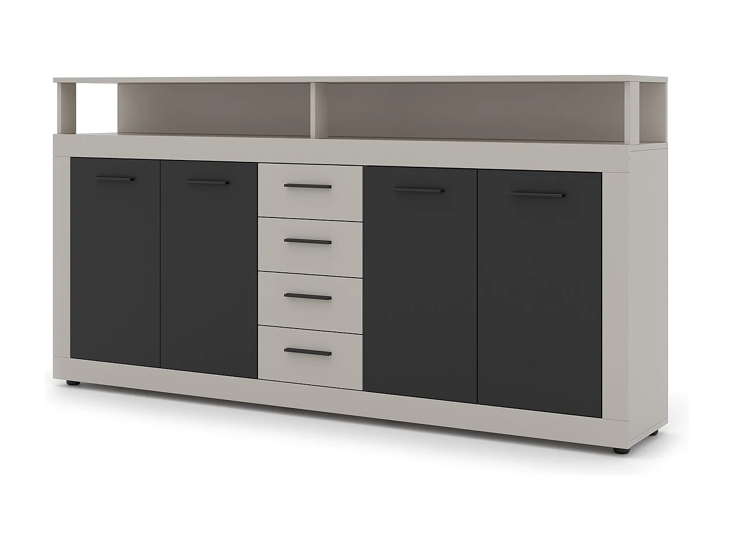 Commode Luna XXL 4P4T Cachemire / Noir