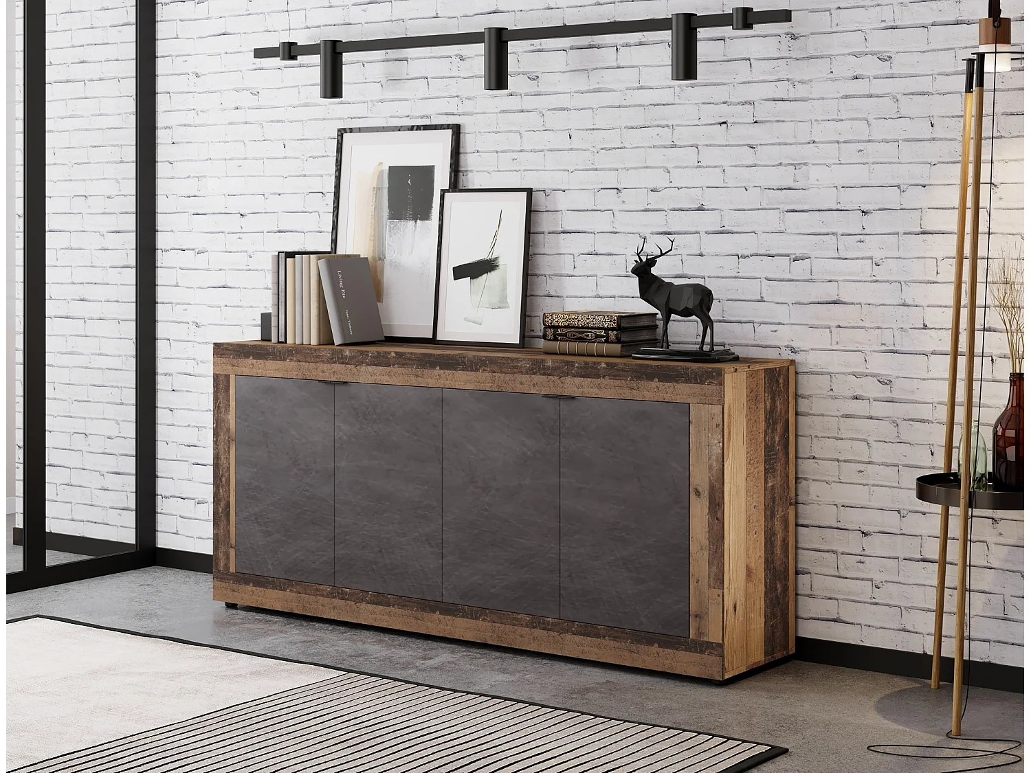 Commode Lunea 4D old style dark / matera