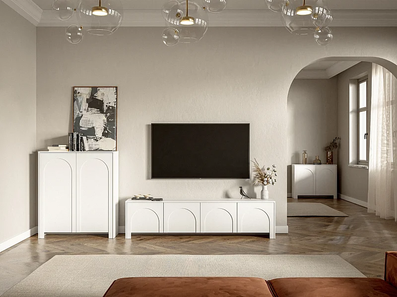 Commode haute Arco 2P blanche