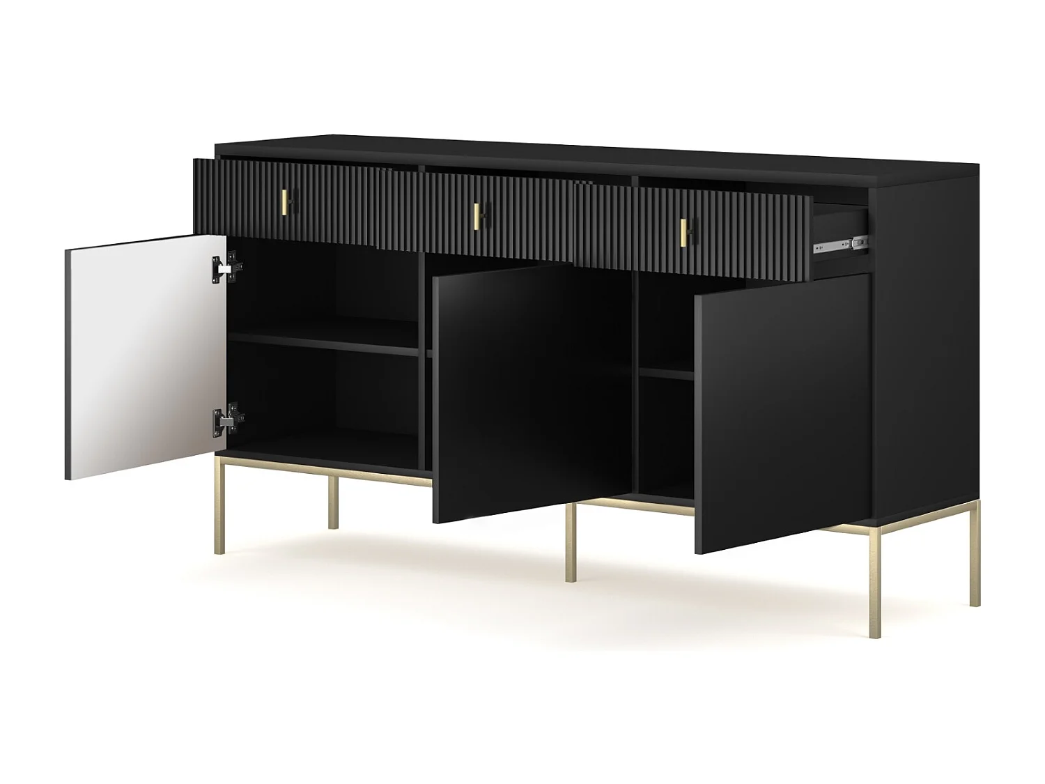 Commode Maggiore 3D3L Zwart/Goud/Goud