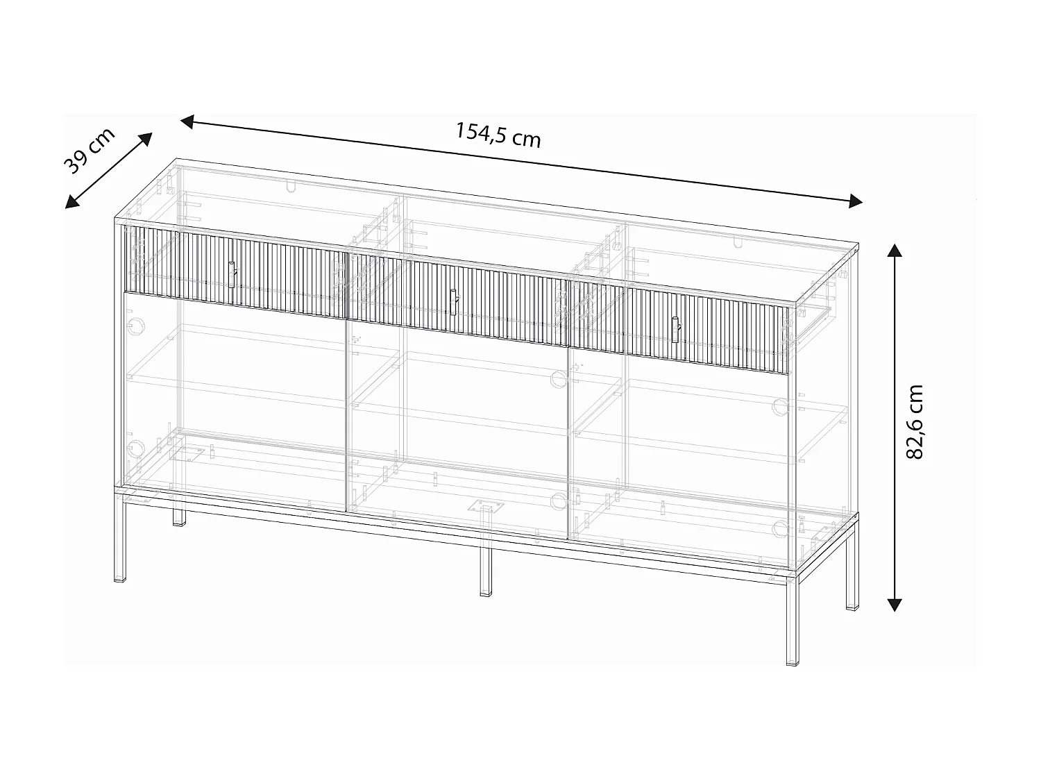 Commode Maggiore 3D3L Zwart/Goud/Goud