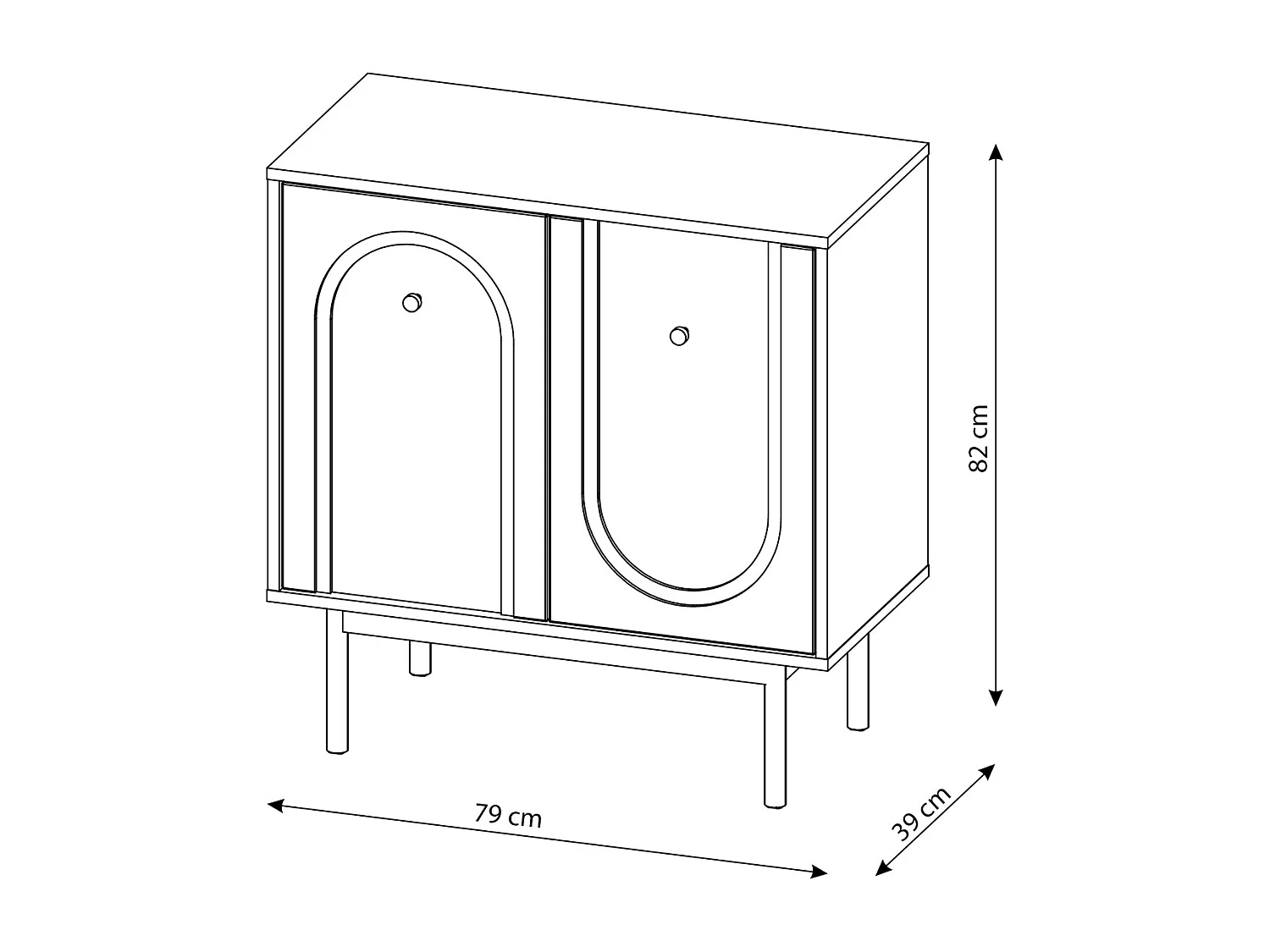 Commode Mazoma 2P Cachemire/ cachemire/ doré