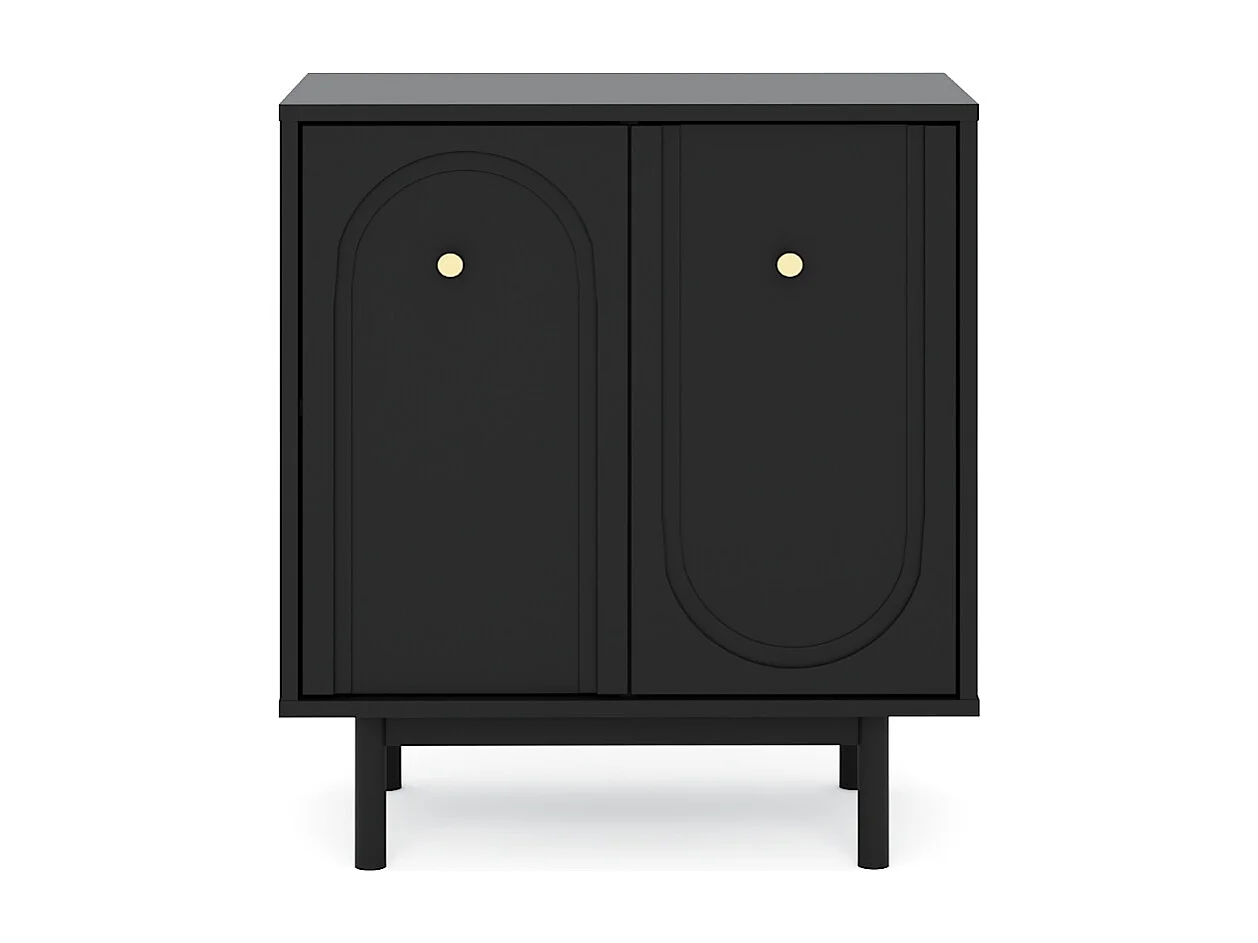 Commode Mazoma 2P Noire/ noire/ doré